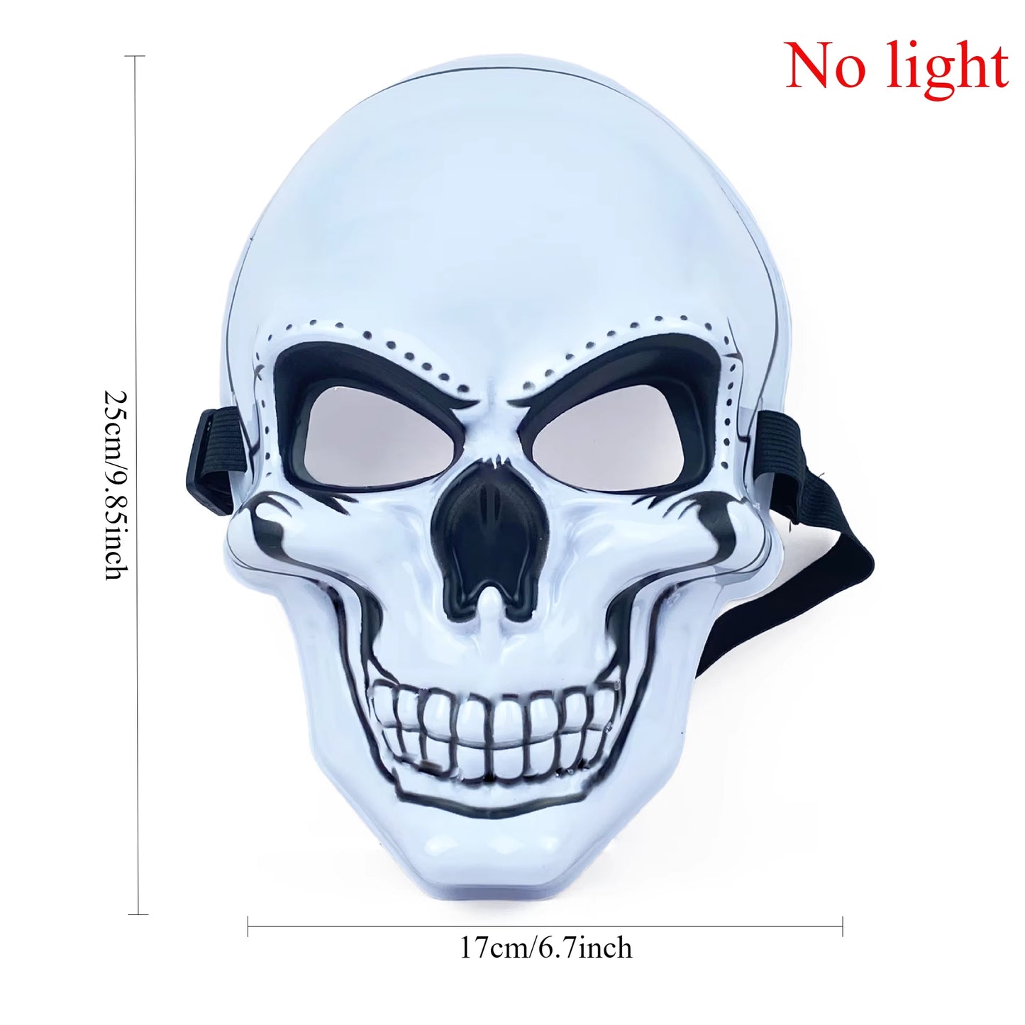 LED Halloween Skull Mask Party Supply Horror Skeleton Head Flashing in the Dark Night Scary Mask Halloween Shock Face for Adult