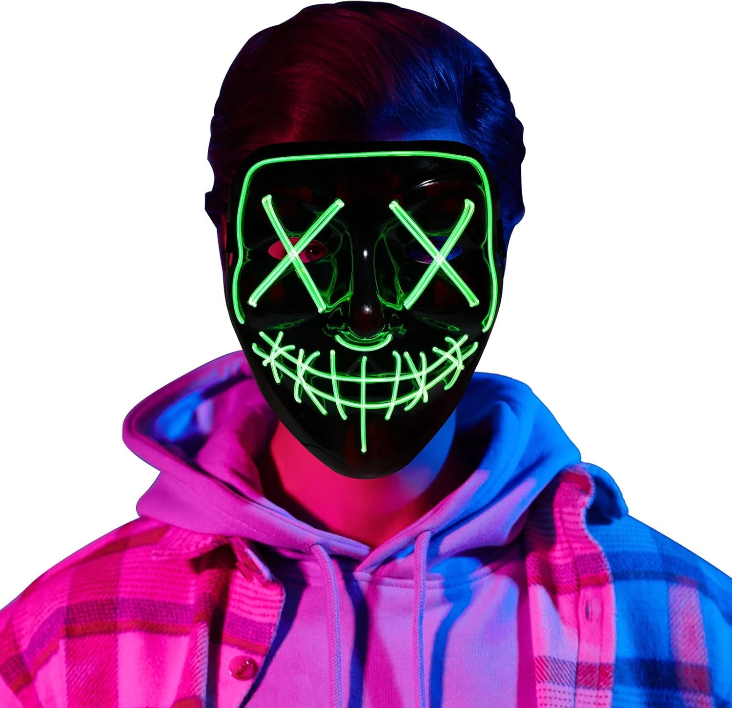 Halloween Mask Led Light up Voice-Activated Mask Halloween Costumes Cosplay Mask